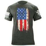 Distressed Vertical US Flag T-Shirt Shirts 