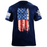 Distressed Vertical US Flag T-Shirt Shirts 