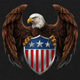 USA Eagle Shield T-Shirt *NEEDS TSHIRT IMAGES* Shirts 88202-S-BK