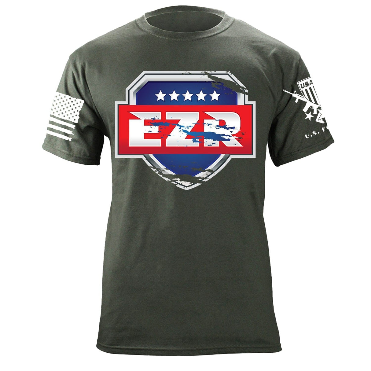 EZR Shield Distressed T-Shirt Shirts 87141-S-MG