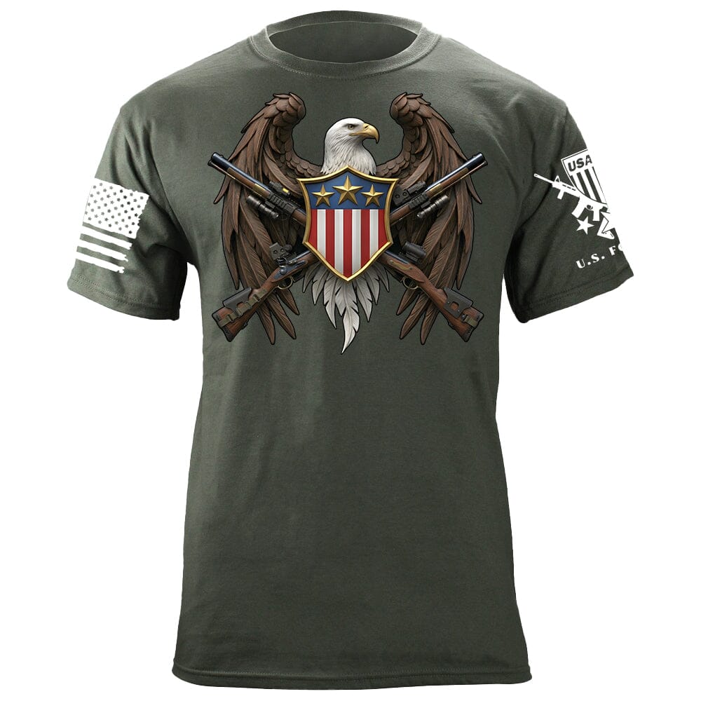 Eagle w/ Crossed Guns T-Shirt Shirts 88118-S-MG