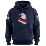Eagle Head Shield Bottom Stripes Hoodie Hoodies 