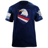 Eagle Head Shield Bottom Stripes Tshirt Shirts 87115-S-NAVY