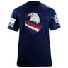 Eagle Head Shield Bottom Stripes Tshirt Shirts 87115-S-NAVY