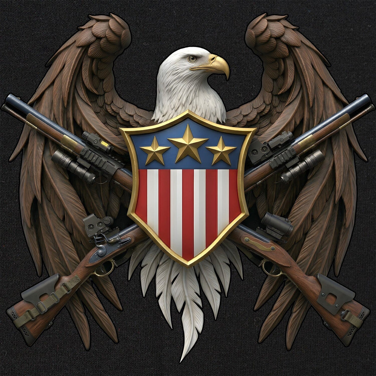 Eagle w/ Crossed Guns T-Shirt Shirts 
