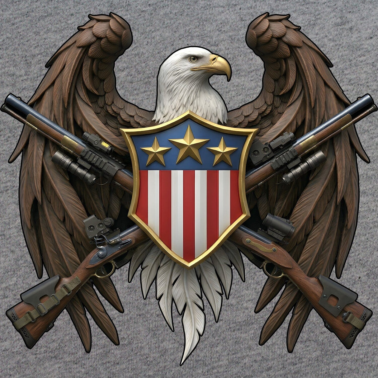 Eagle w/ Crossed Guns T-Shirt Shirts 