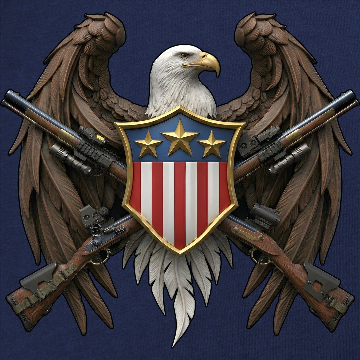 Eagle w/ Crossed Guns T-Shirt Shirts 