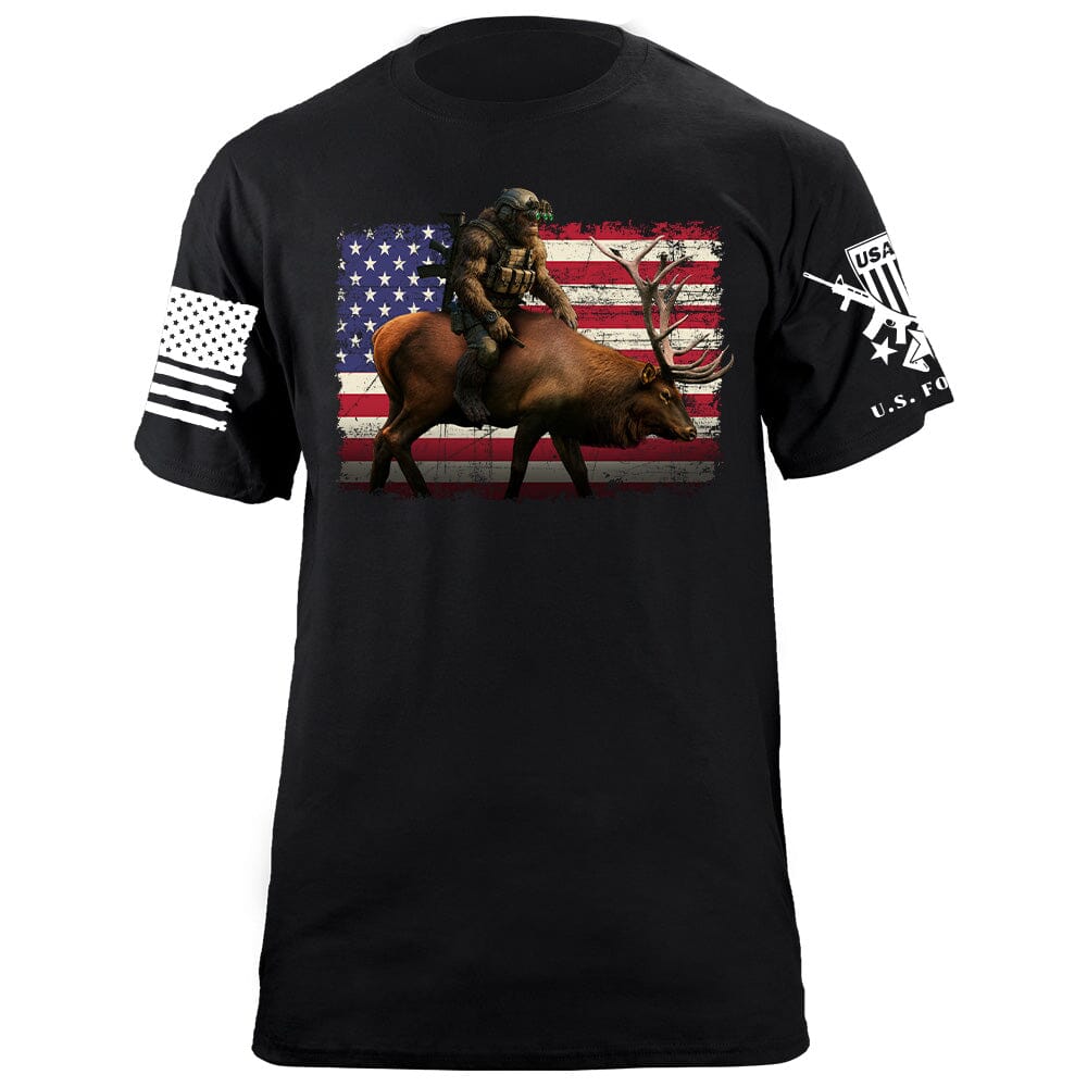 Elk Squatch T-Shirt Shirts 87309-S-BK