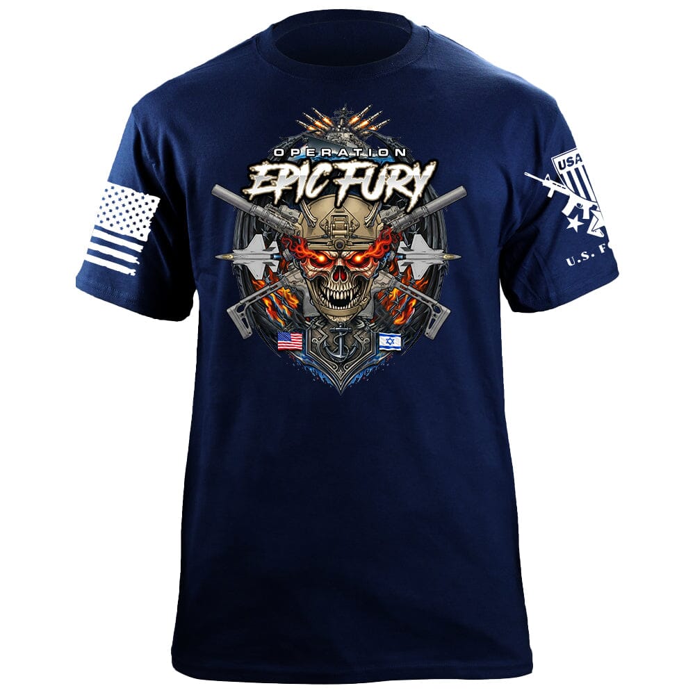 Epic Fury Skull T-Shirt Shirts 88071-S-NAVY