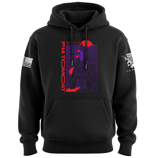 F-14 Tomcat SynthWave Hoodie Hoodies 