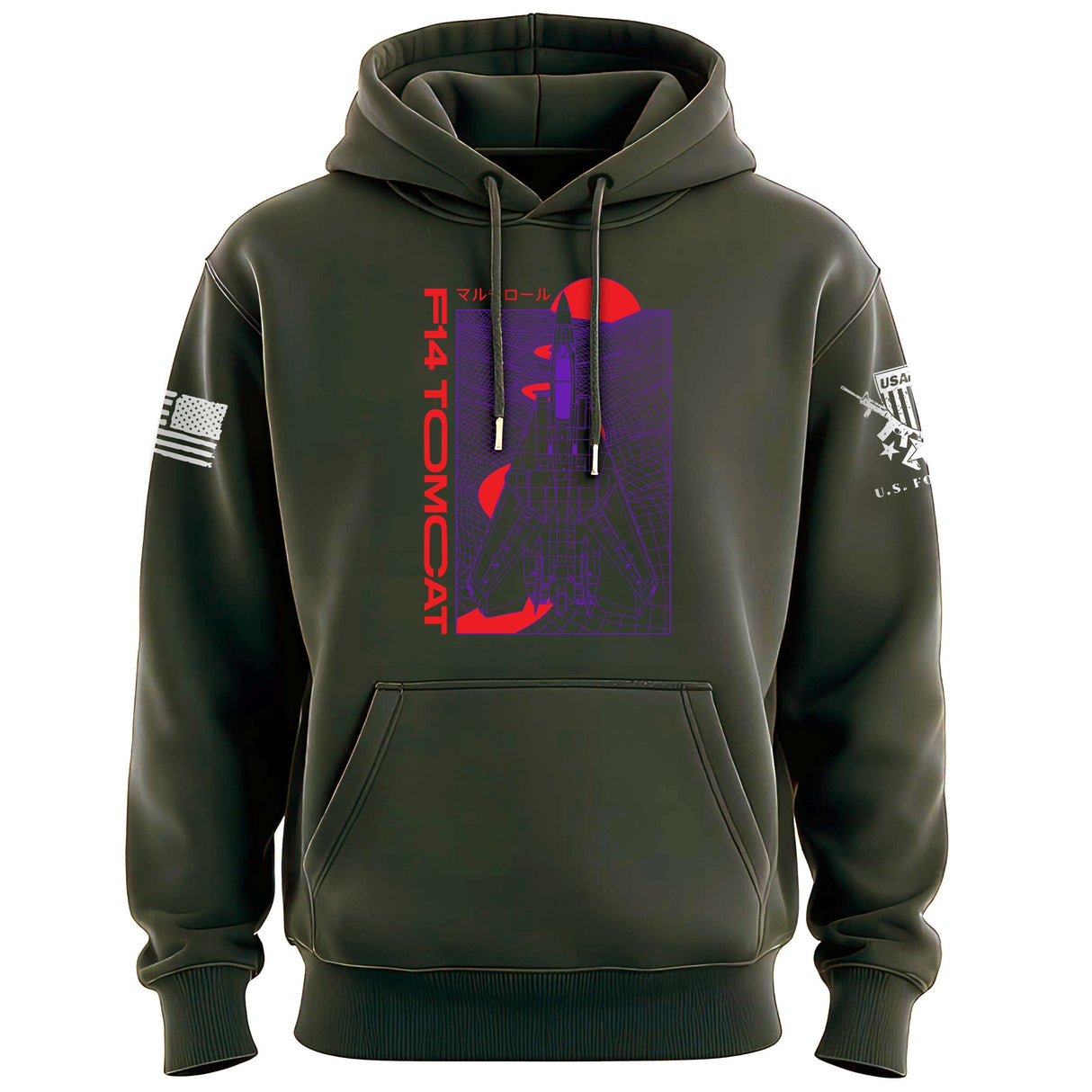 F-14 Tomcat SynthWave Hoodie Hoodies 