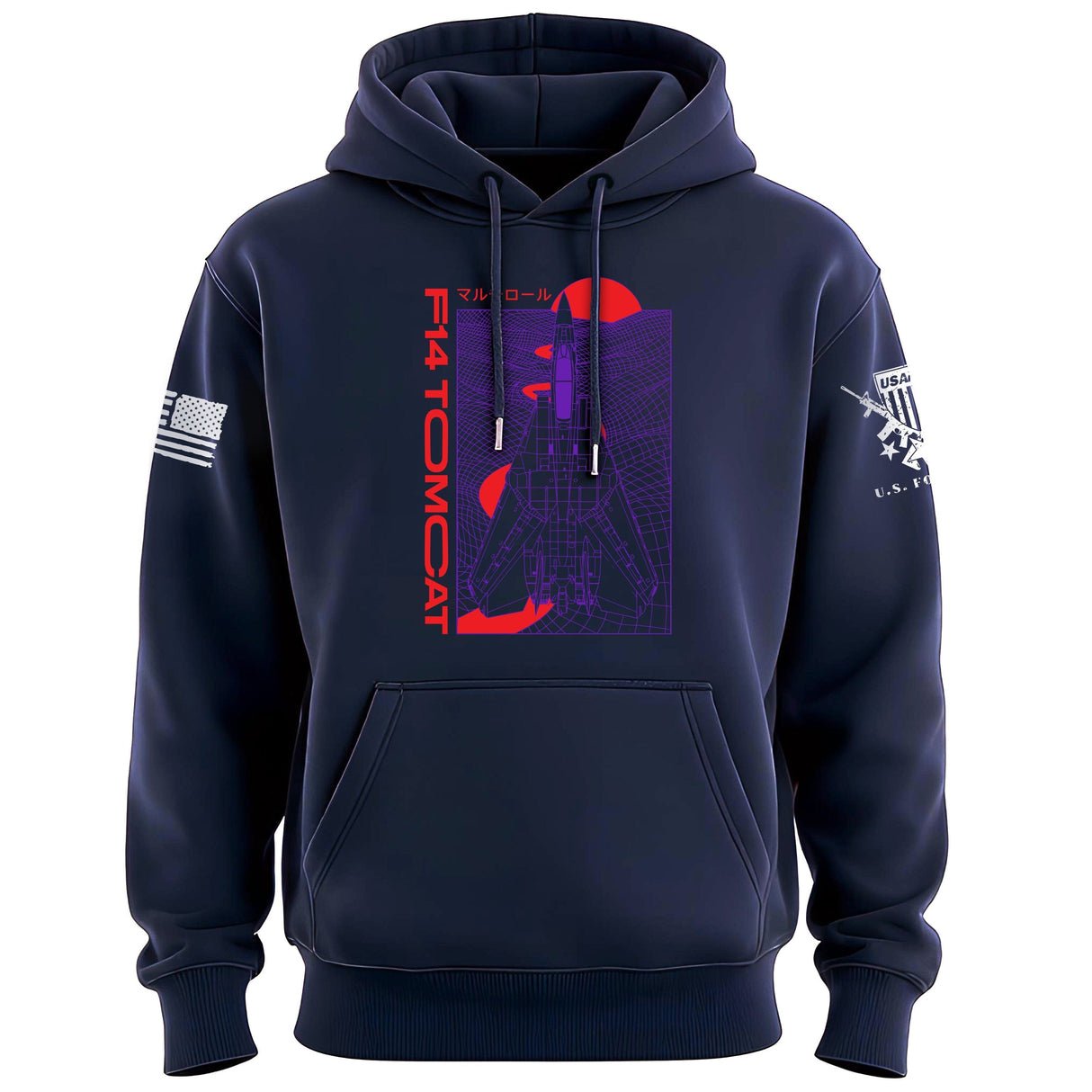 F-14 Tomcat SynthWave Hoodie Hoodies 