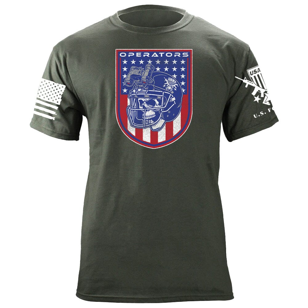 Football Operators Shield Patriotic Colors T-Shirt Shirts 87023-S-MG