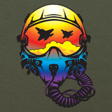 Fighter Helmet Sunset Reflection Graphic Hoodie Hoodies 