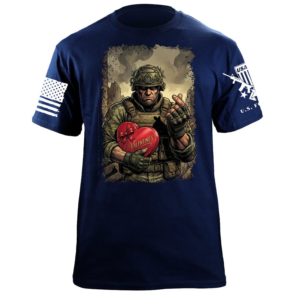 Infantry Heart T-Shirt Shirts 88179-S-NAVY