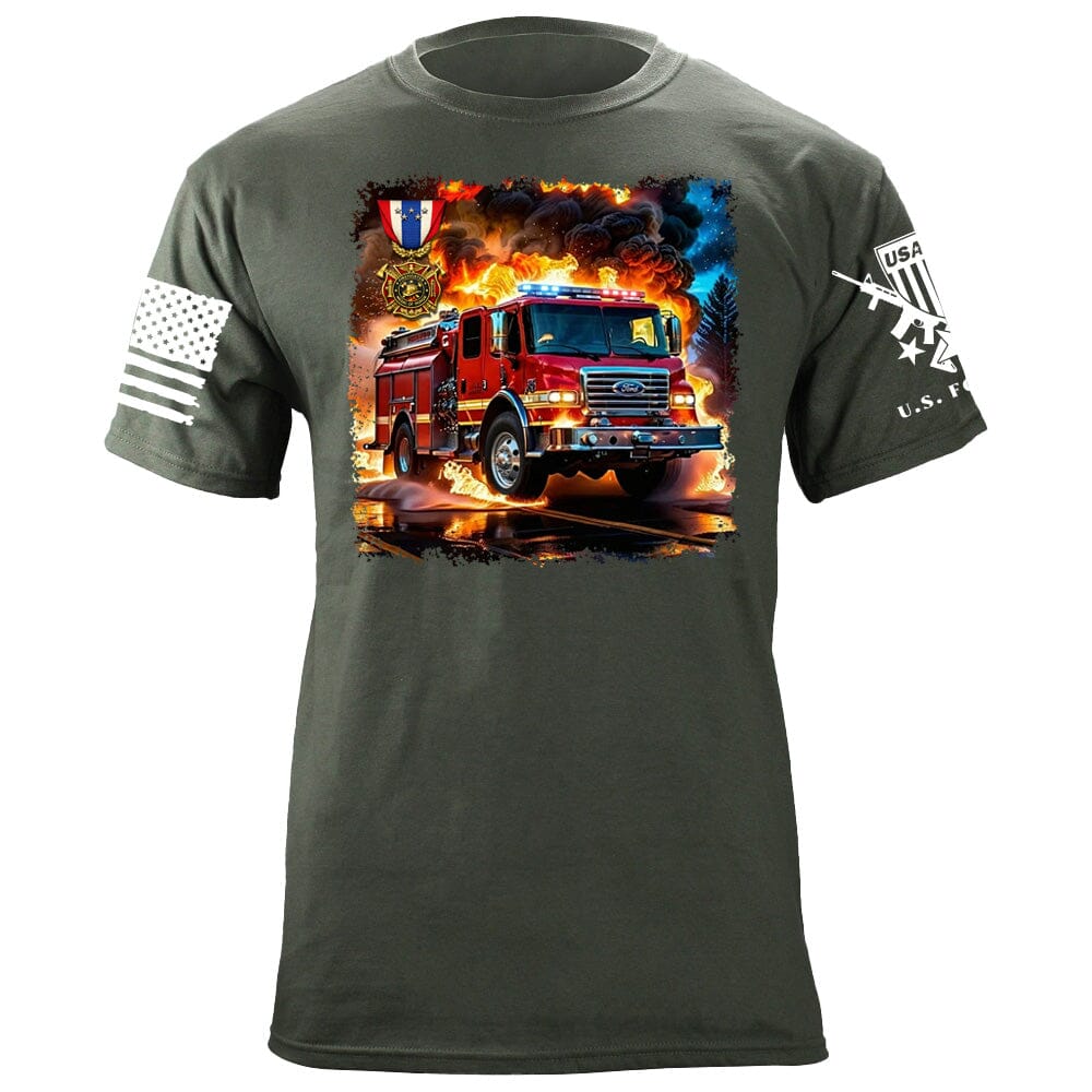 Firetruck T-Shirt Shirts 88181-S-MG