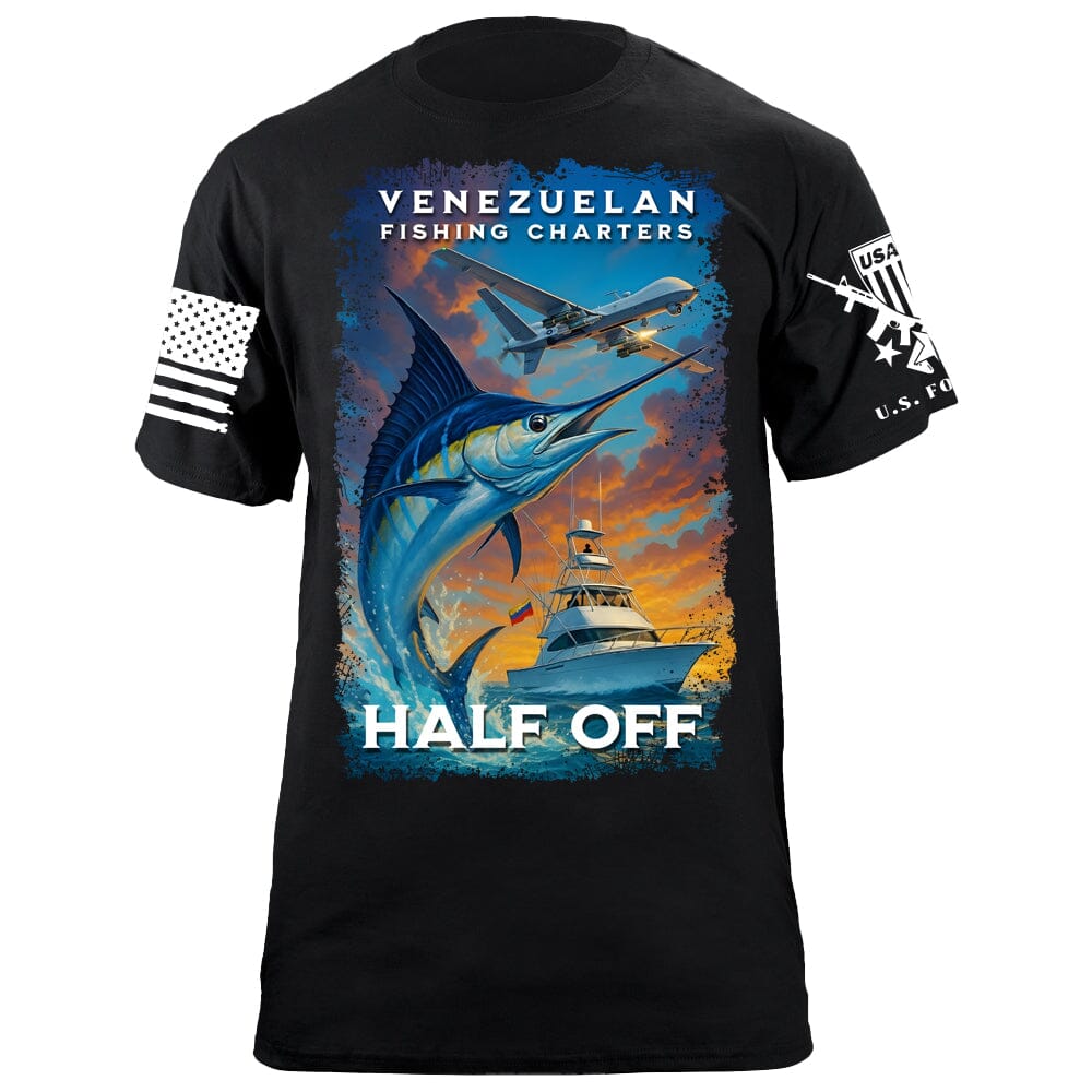 Fishing Charters Half Off T-Shirt Shirts 88032-S-BK