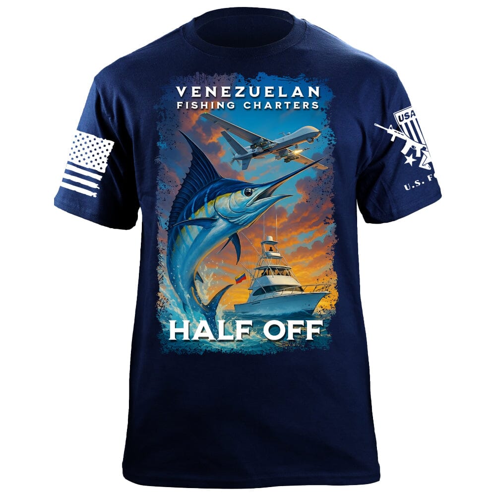 Fishing Charters Half Off T-Shirt Shirts 88032-S-NAVY