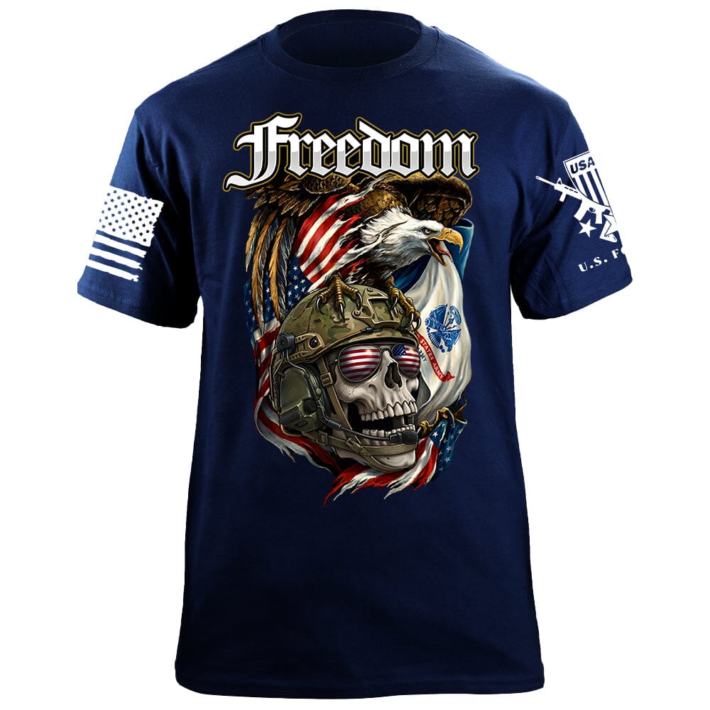 Freedom Skull T-Shirt Shirts 88074-S-NAVY
