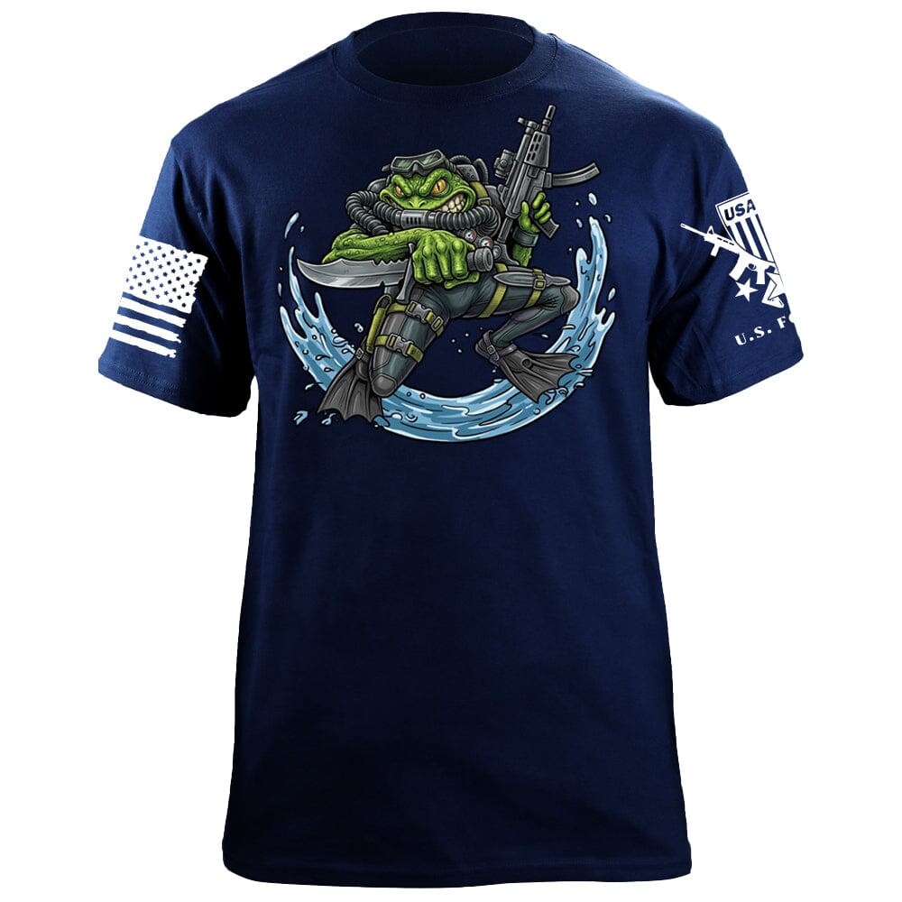 Frogman Cartoon T-Shirt Shirts 88121-S-NAVY