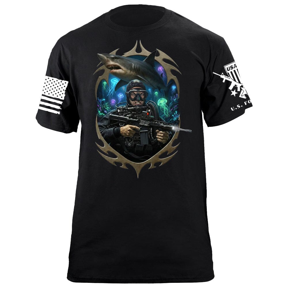 Frogman Shark T-Shirt Shirts 88033-S-BK