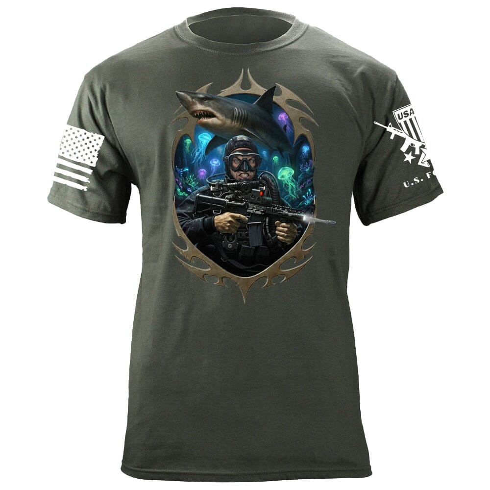 Frogman Shark T-Shirt Shirts 88033-S-MG