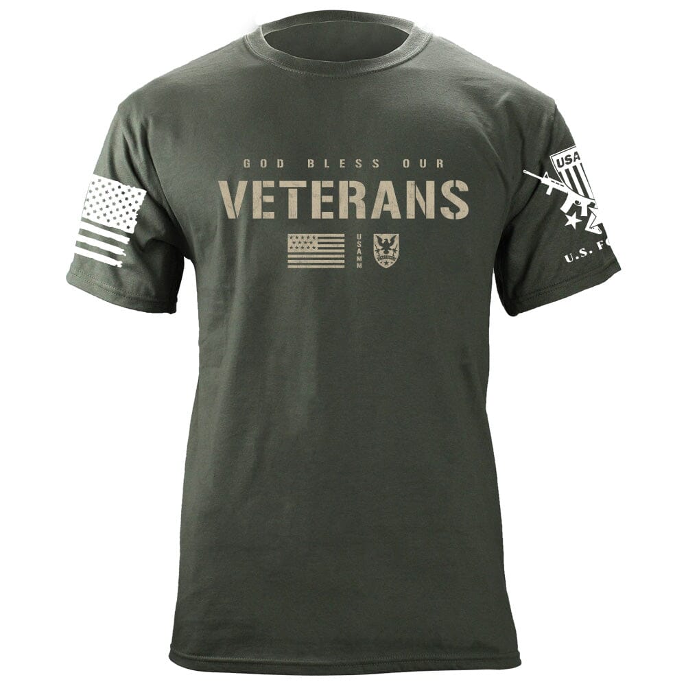 God Bless Our Veterans T-Shirt Shirts 87334-S-MG