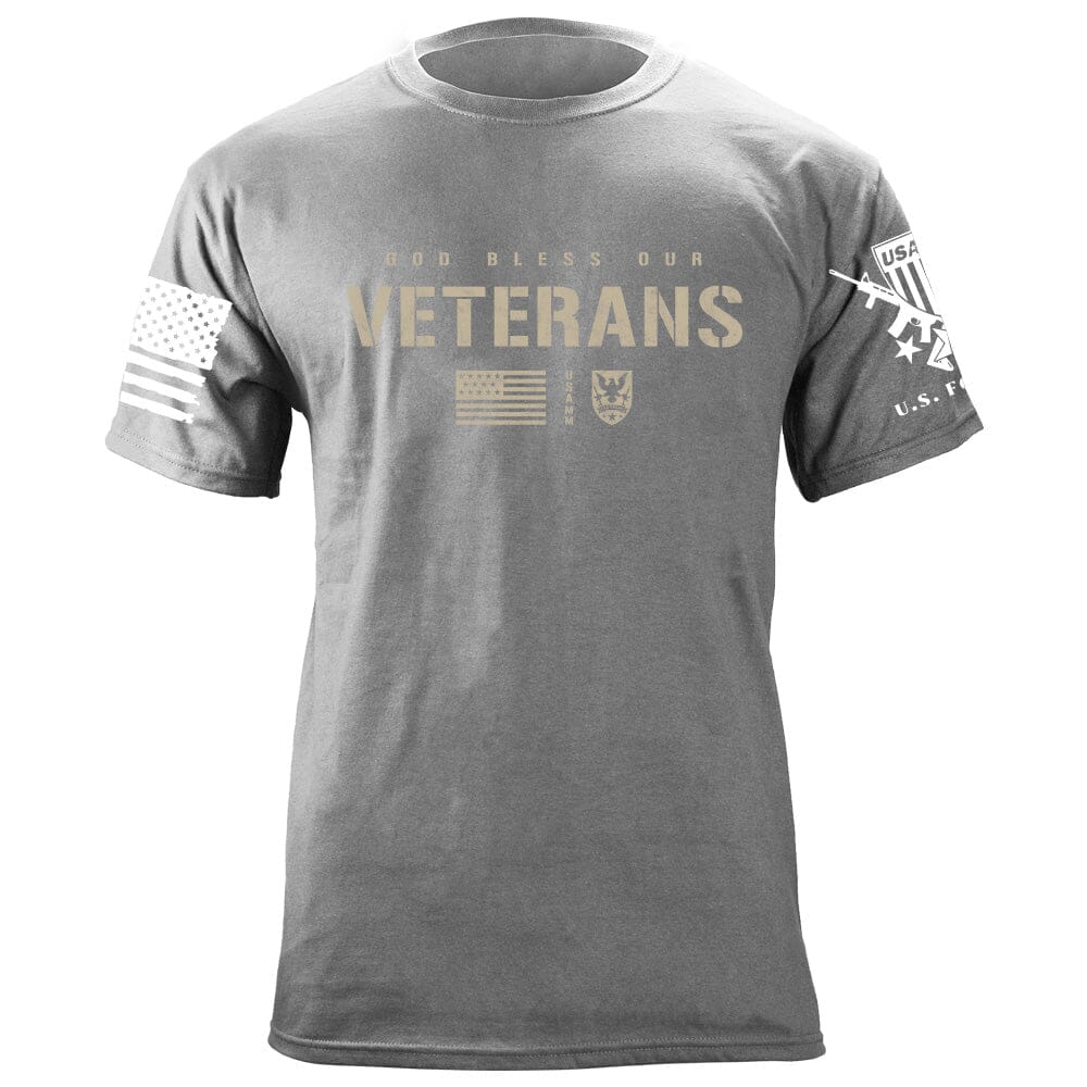 God Bless Our Veterans T-Shirt Shirts 87334-S-HG