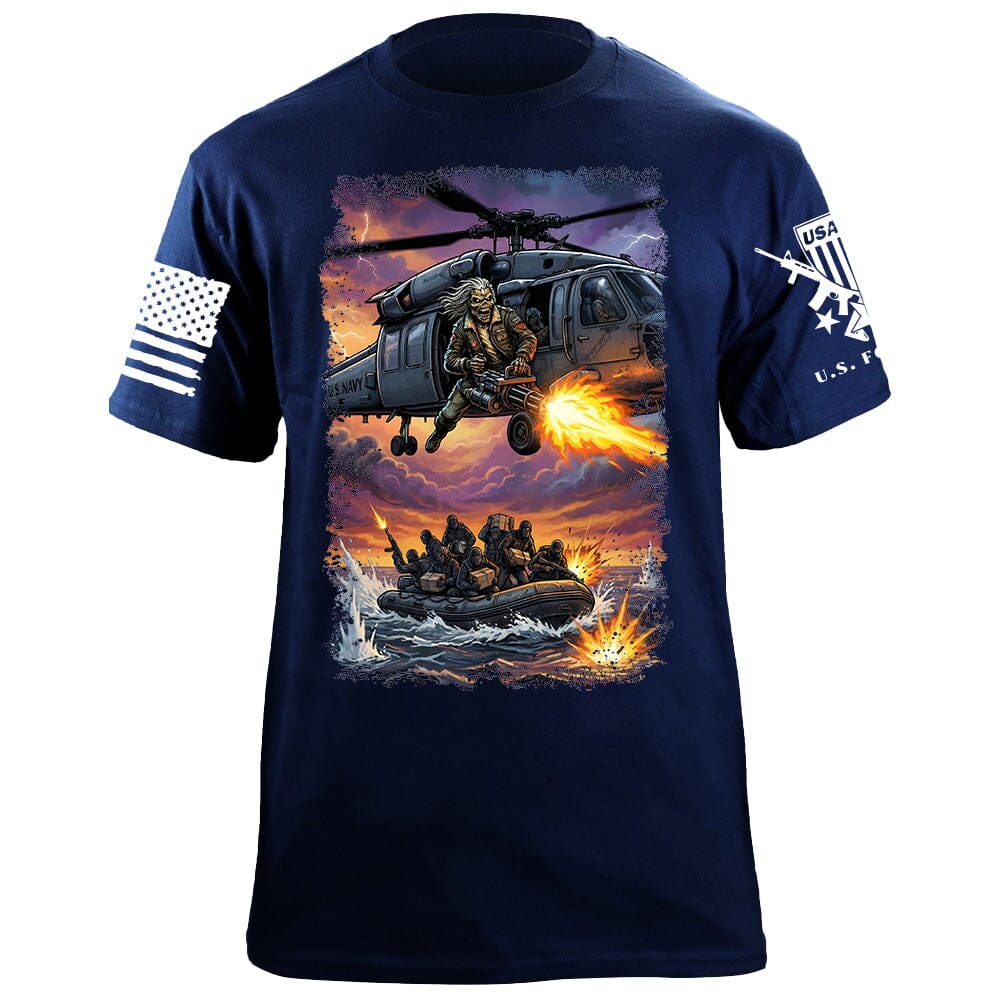 Helo Door Gunner T-Shirt Shirts 88078-S-NAVY