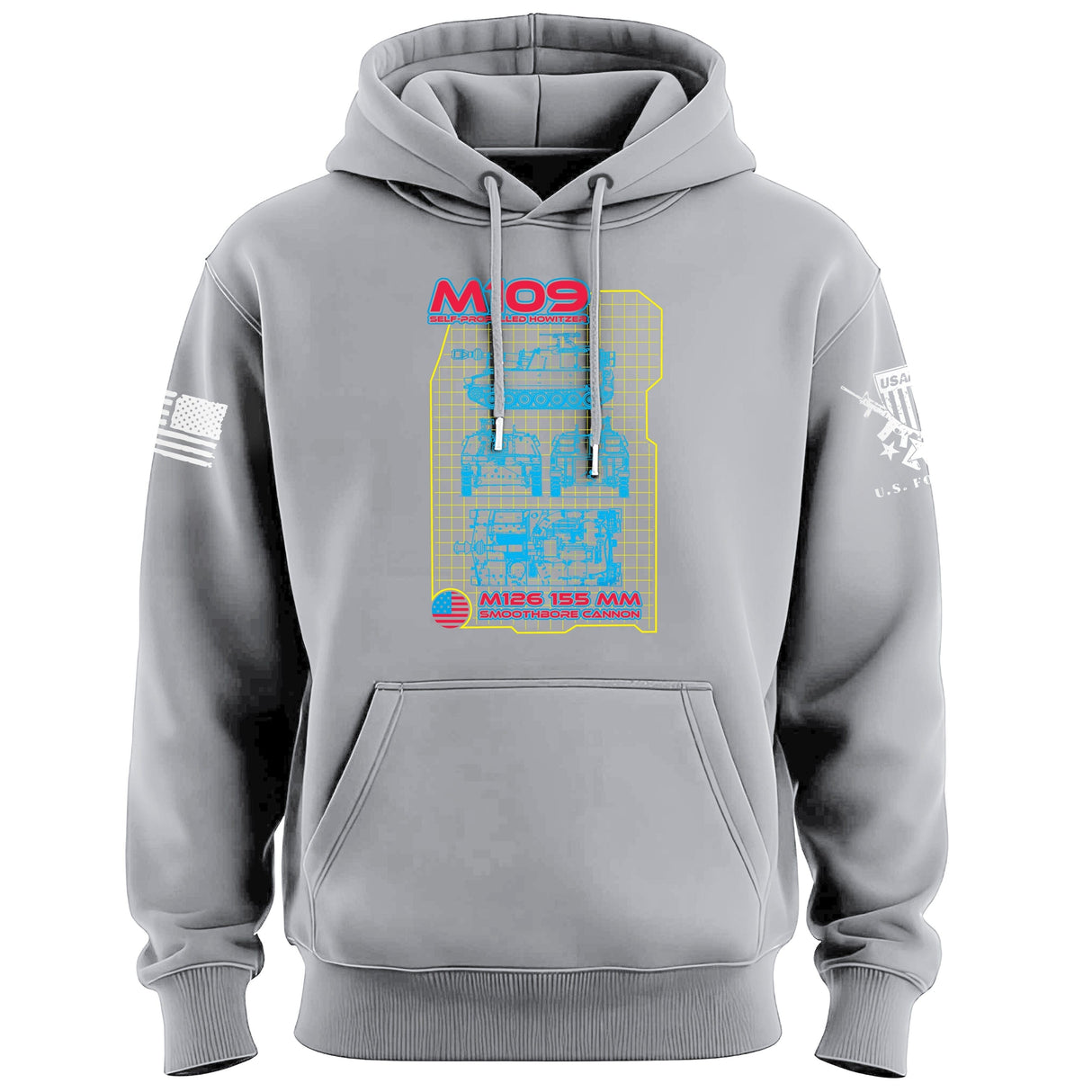 Howitzer 80's Style Weapon System Graphic Hoodie Hoodies 