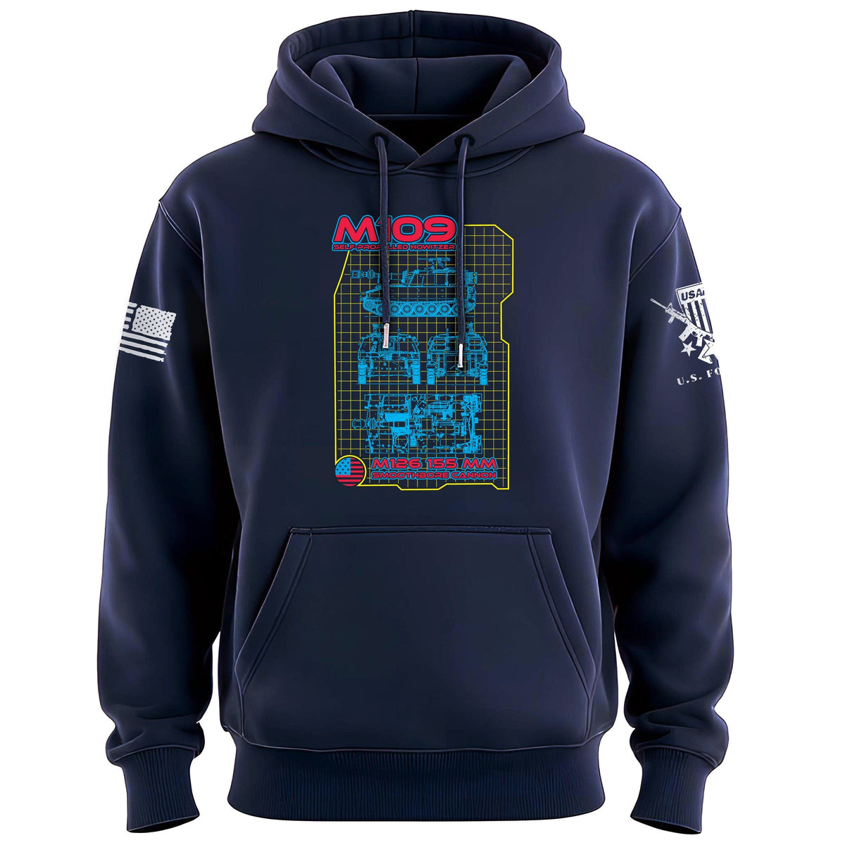 Howitzer 80's Style Weapon System Graphic Hoodie Hoodies 