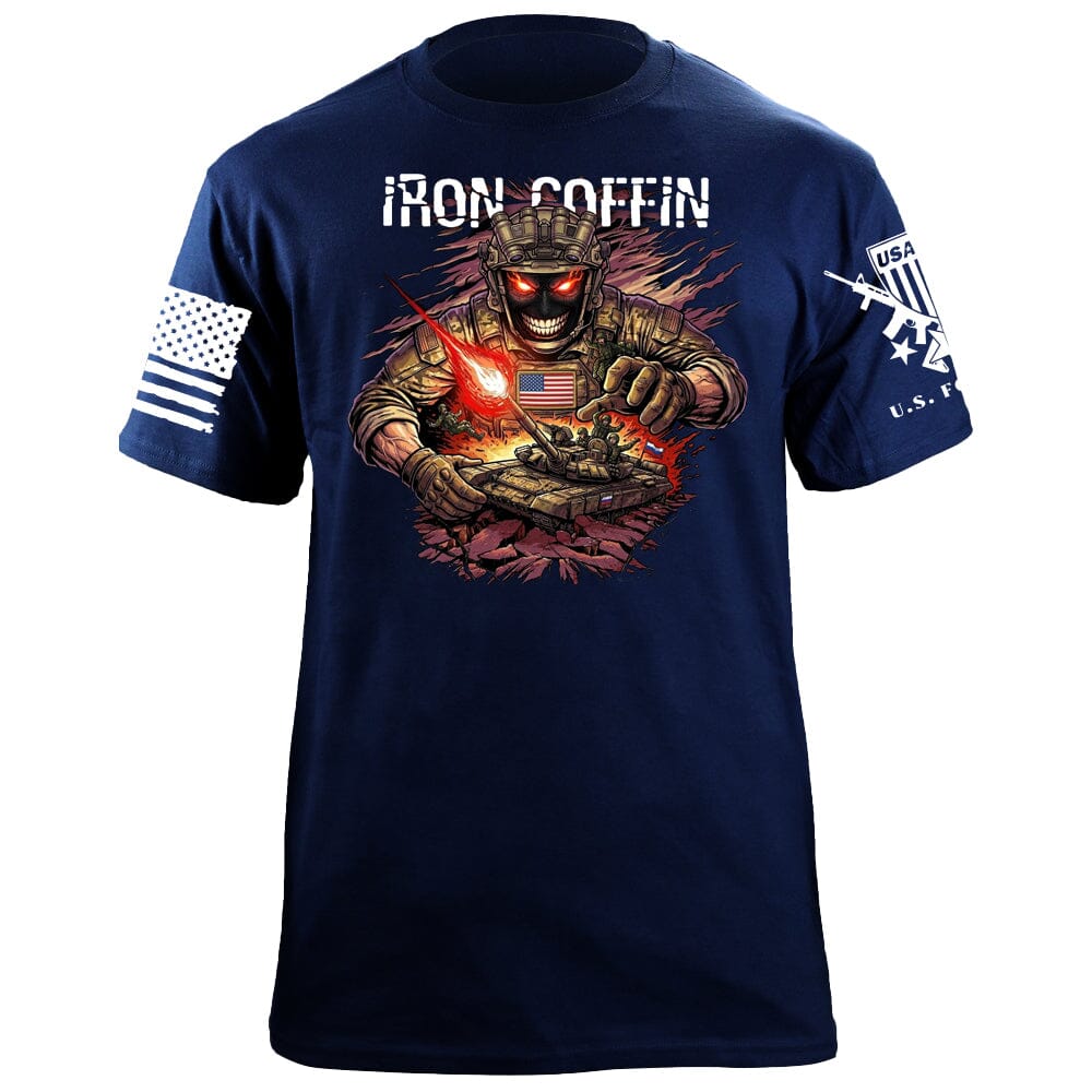 Iron Coffin T-Shirt Shirts 88126-S-NAVY