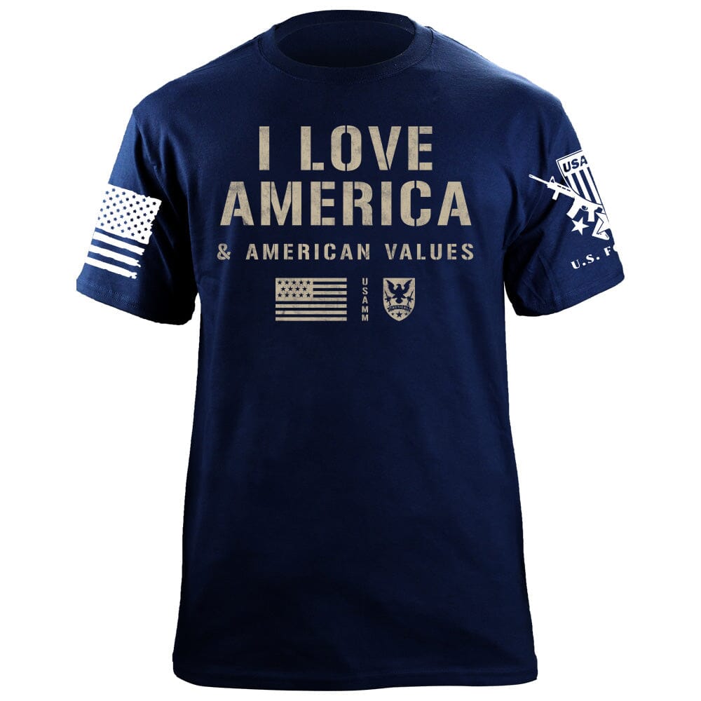 I Love America T-Shirt Shirts 87335-S-NAVY