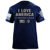I Love America T-Shirt Shirts 87335-S-NAVY