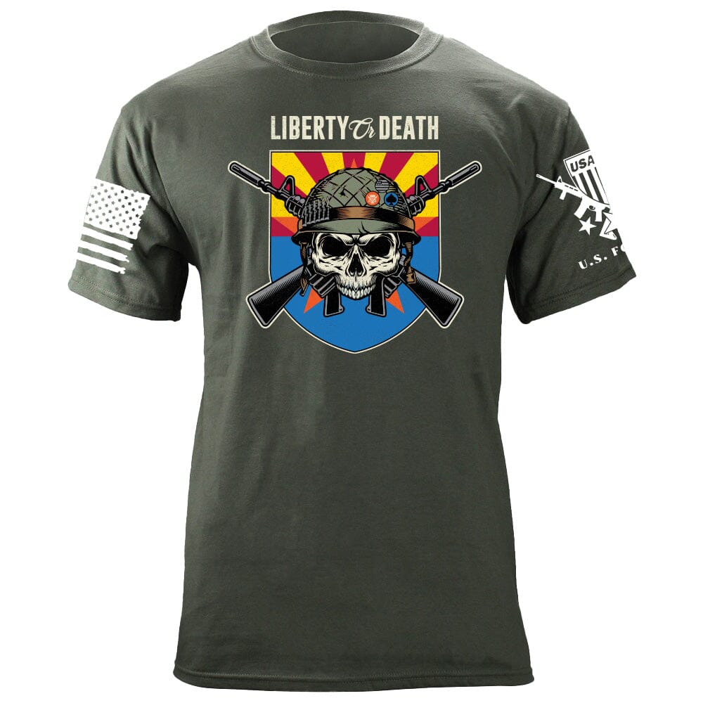 Liberty or Death Arizona Skull T-Shirt Shirts 87017-S-MG