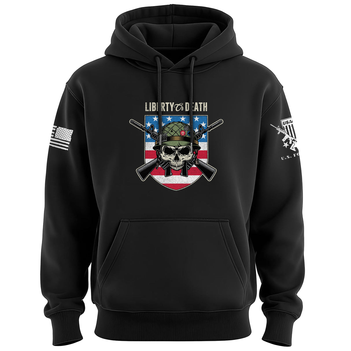 Liberty or Death USA Skull Shield Hoodie