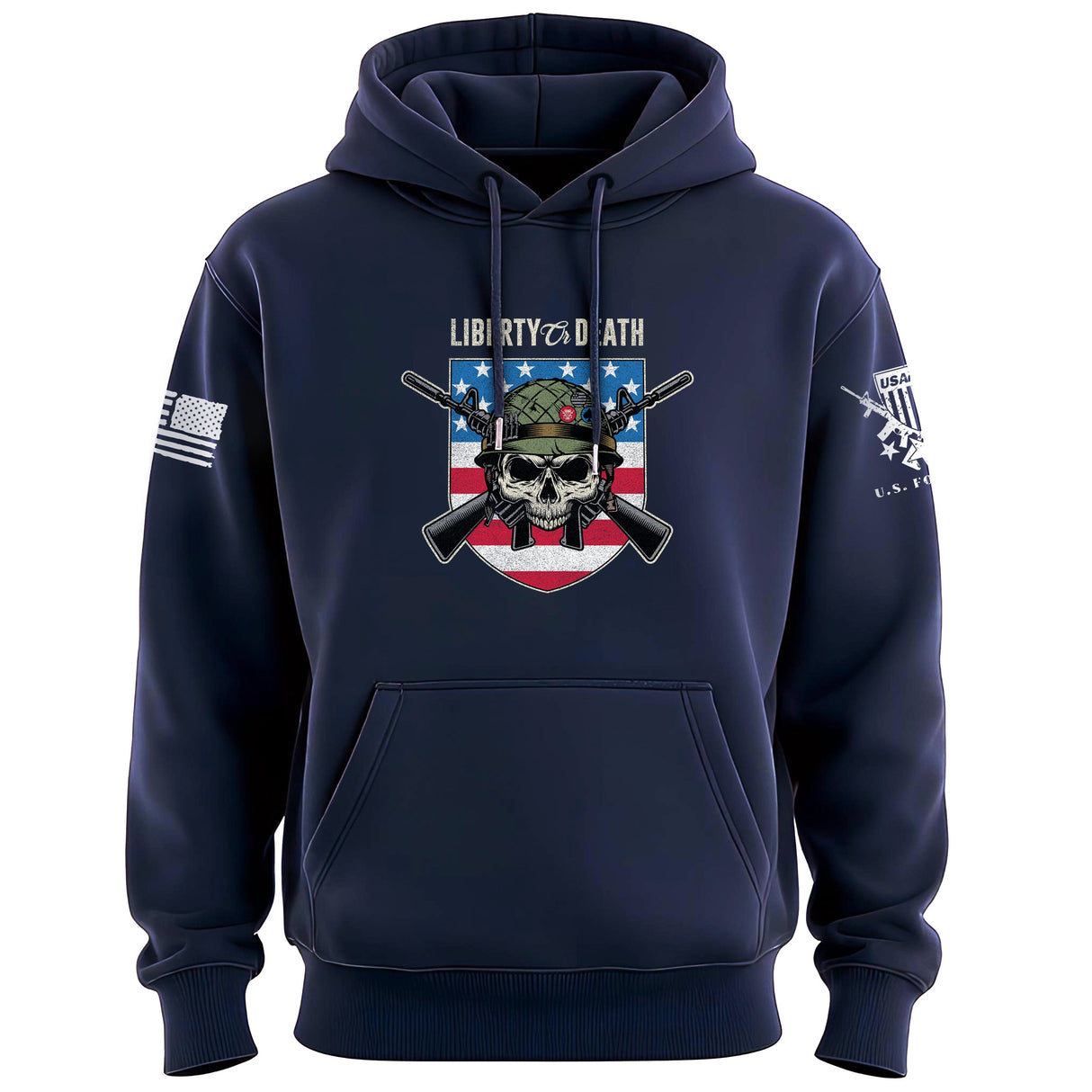 Liberty or Death USA Skull Shield Hoodie