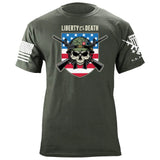 Liberty or Death USA Skull Shield T-Shirt Shirts 87029-S-MG