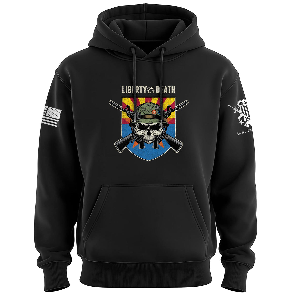 Liberty or Death Arizona Skull Hoodie Hoodies 100141-S-BK