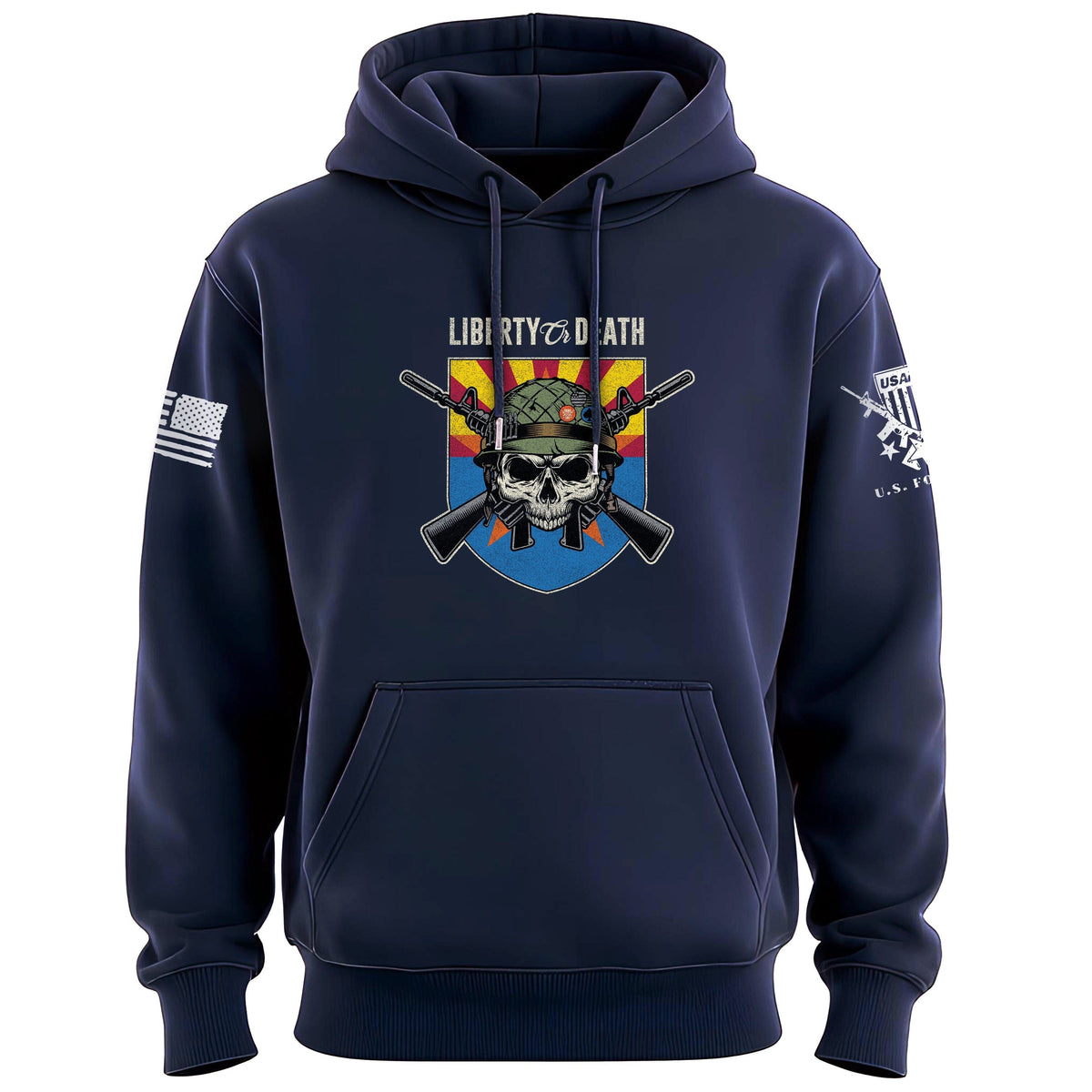 Liberty or Death Arizona Skull Hoodie Hoodies 100141-S-NAVY