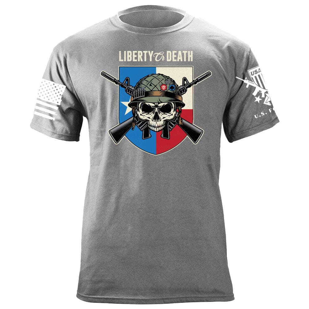 Liberty or Death Texas Skull T-Shirt Shirts 87013-S-HG
