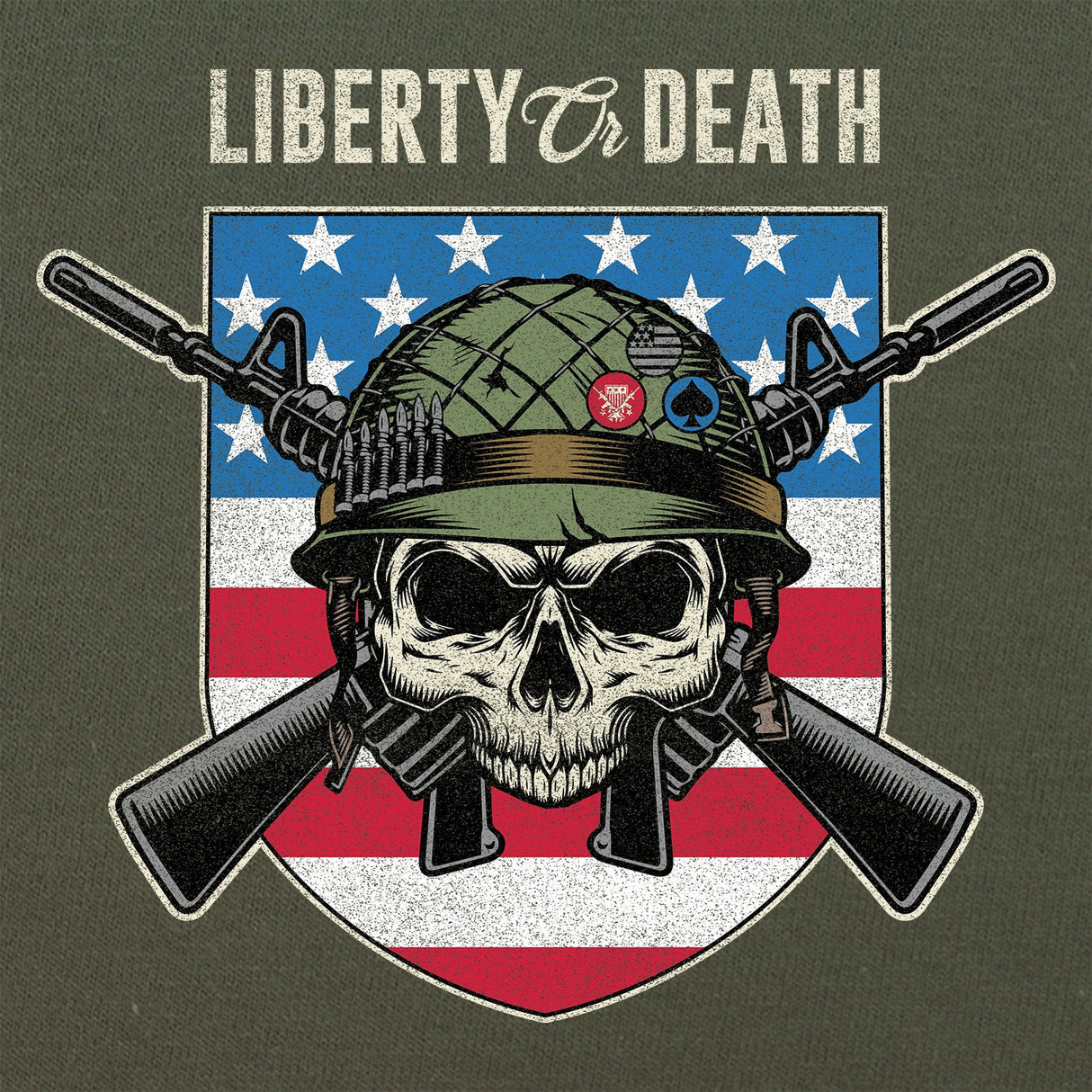 Liberty or Death USA Skull Shield Hoodie