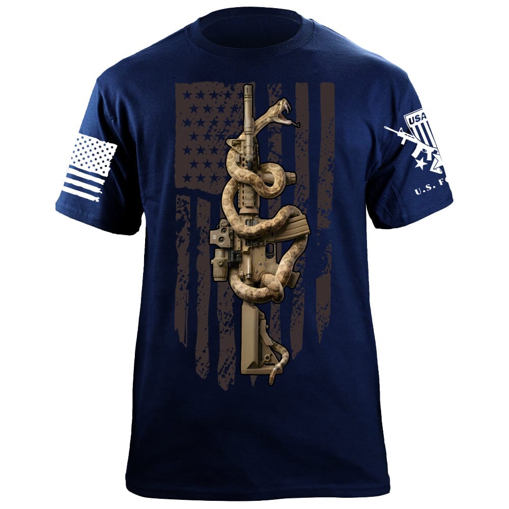 M4 Snake Flag T-Shirt Shirts 88080-S-NAVY