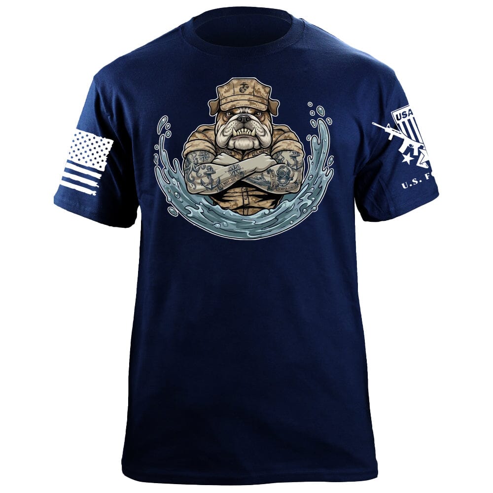 Marine Bulldog T-Shirt Shirts 88131-S-NAVY