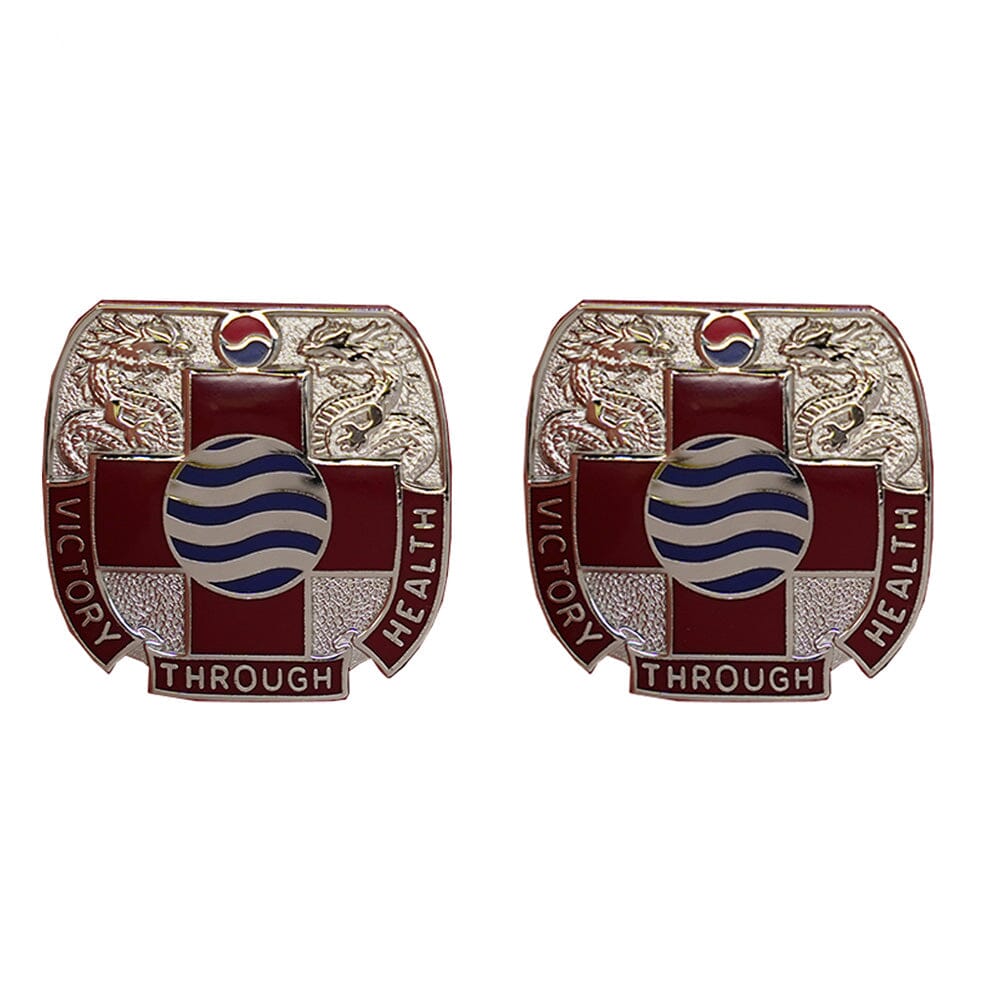 Army MEDDAC Korea Unit Crest (Victory Through Health) Badges 