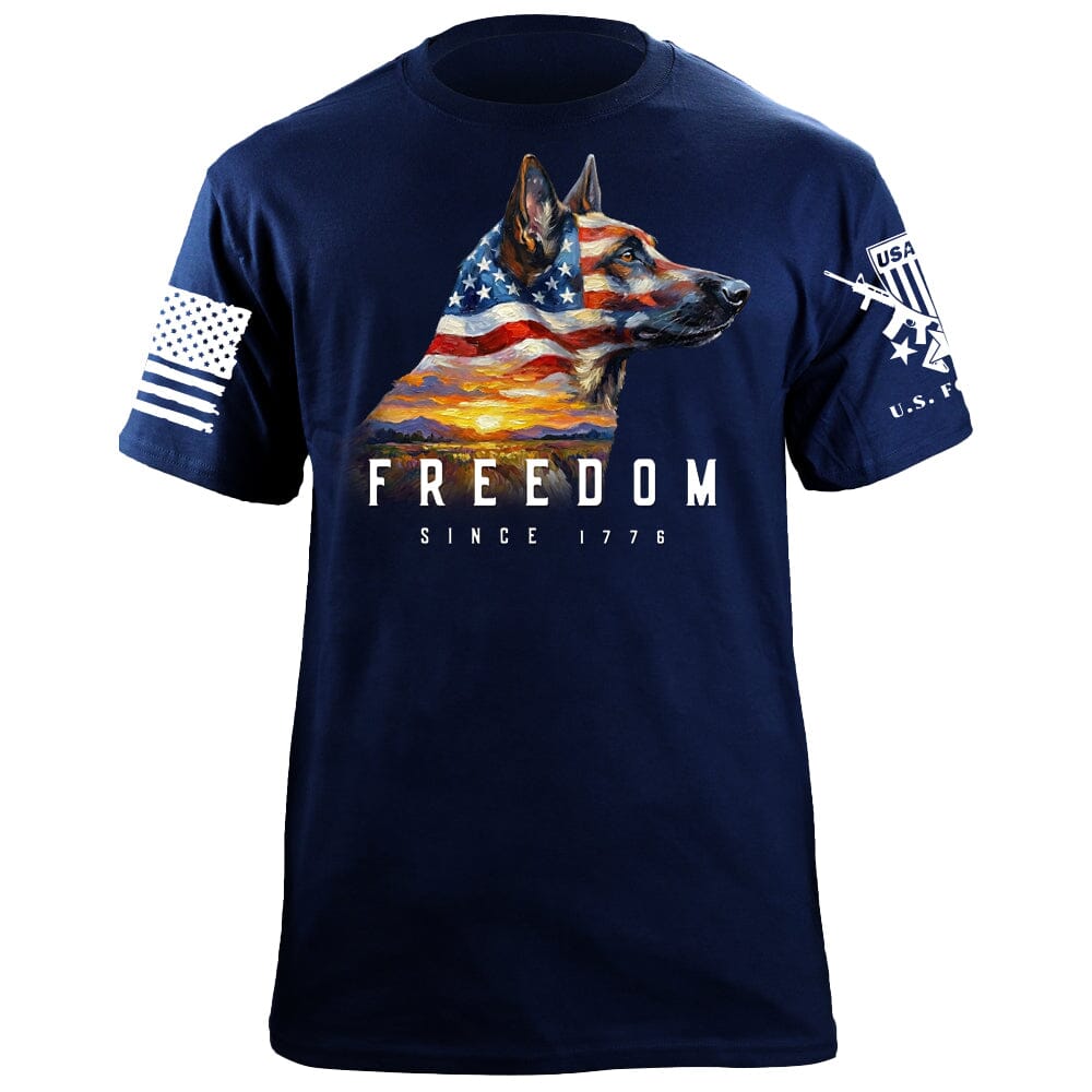 Malinois Freedom T-Shirt Shirts 88130-S-NAVY