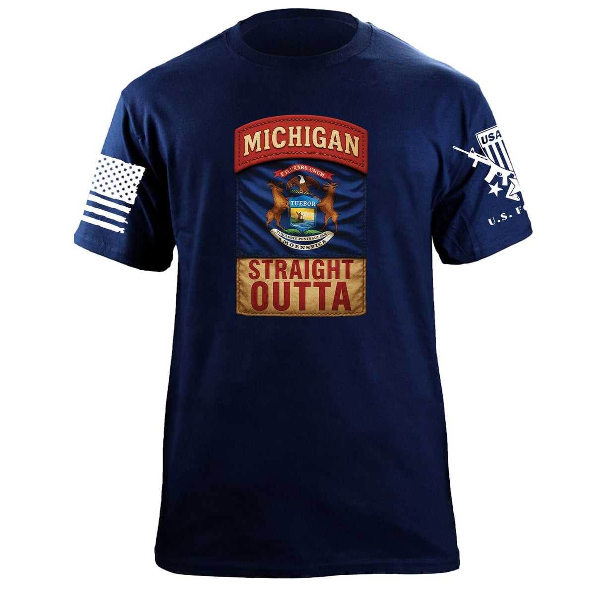 State Tab Shirt: Michigan Shirts 86407-S-NAVY
