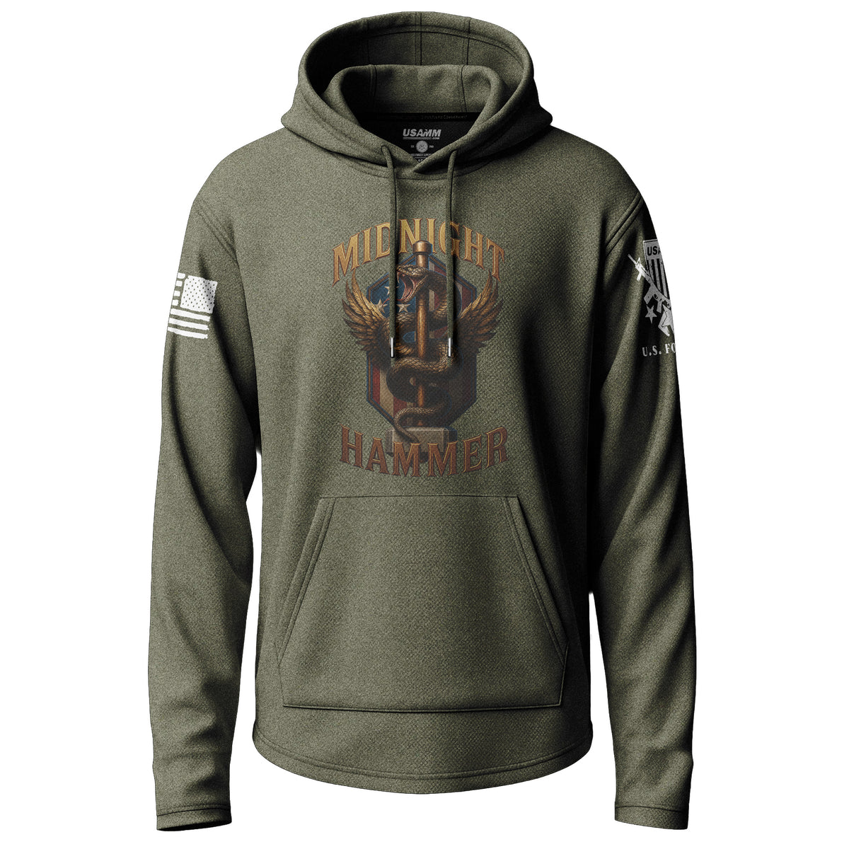 Midnight Hammer Snake - American Flag Lightweight Hoodie