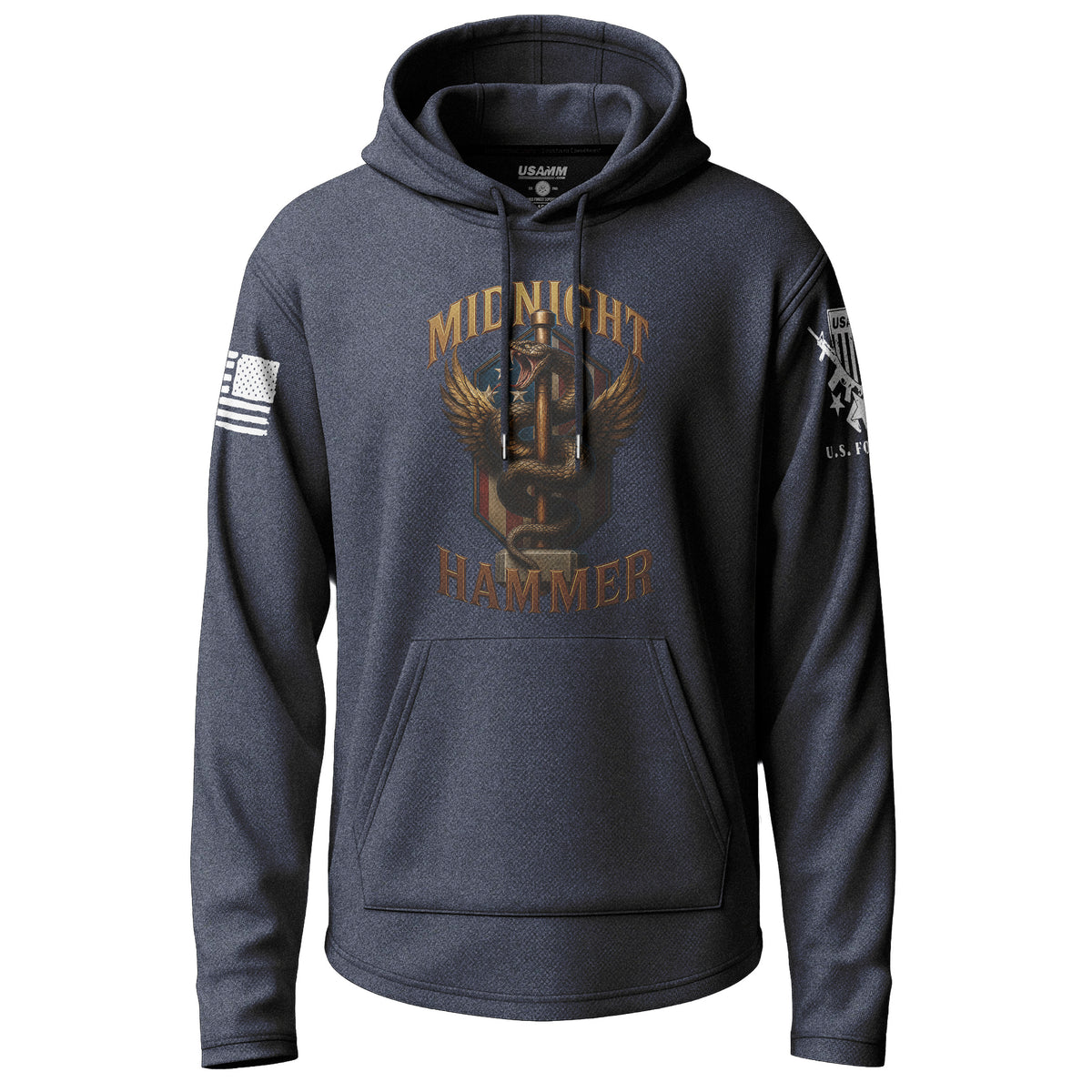 Midnight Hammer Snake - American Flag Lightweight Hoodie