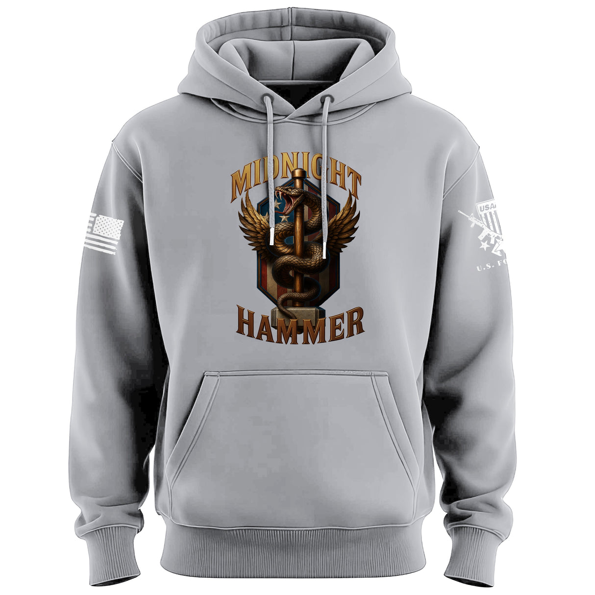 Midnight Hammer Snake - American Flag Hoodie